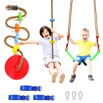2pk Kids Tree Swing, Disc & Classic Swing w/Straps & Carabiners