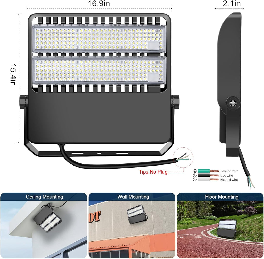 240W LED Stadium Light for Sports Arena & Parking Lot | 36000LM Super Bright Flood Light,5000K 120°Wide