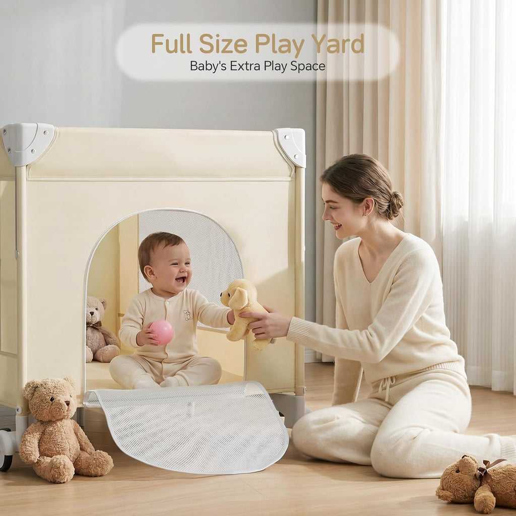 4 in 1 Baby Bassinet, Portable Bedside Crib Sleeper, Quickly Assembled Crib with Diaper Changer, Foldable Baby