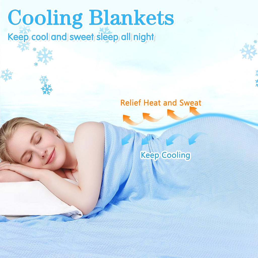 Cooling Blankets for Hot Sleepers and Night Sweats, Cool Summer Blanket, Rayon Made from Bamboo, Silky Soft