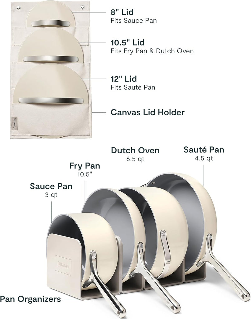 12-Piece Non-Stick Ceramic Cookware Set | Pots, Pans, Lids and Kitchen Storage, PFAS and PFOA Free, Oven Safe Pan Set