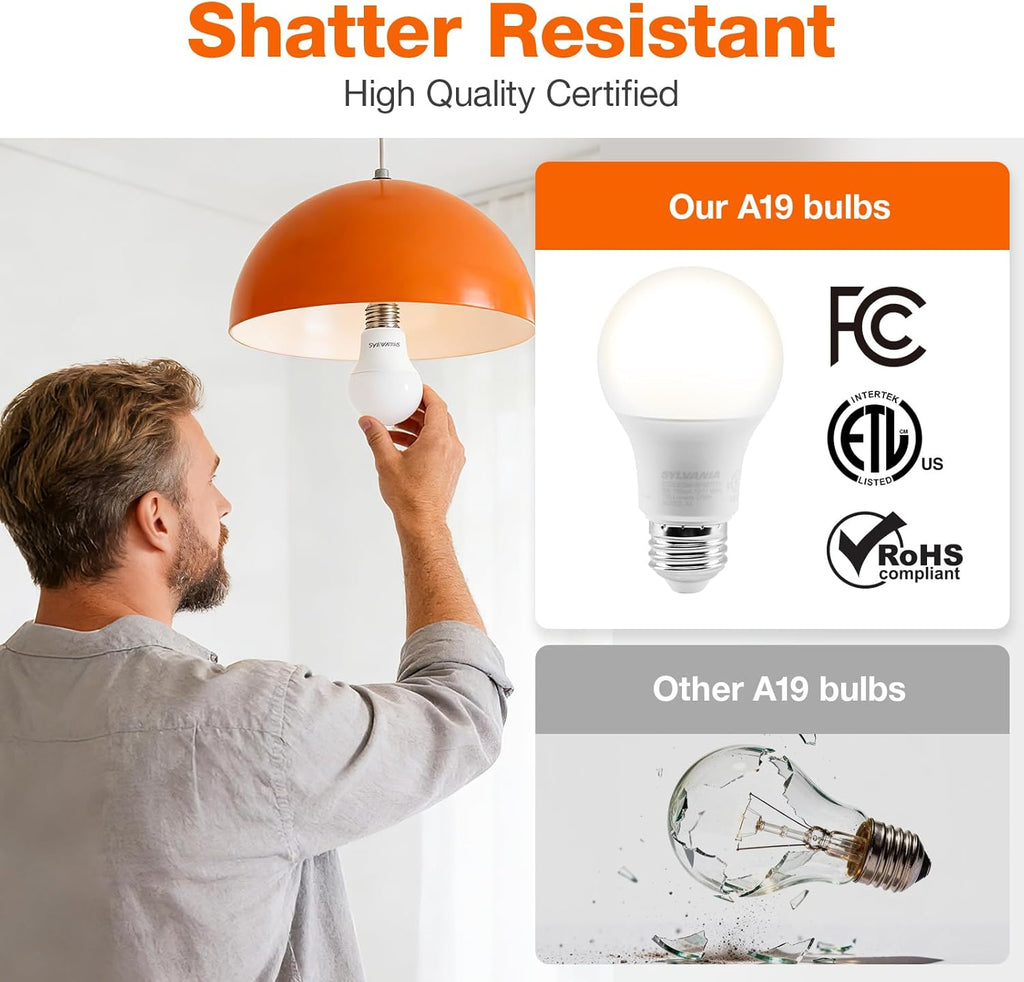 LED Light Bulb, A19 60W Equivalent, Efficient 9W, 7 Year, 750 Lumens, 2700K, Non-Dimmable, Frosted, Soft White