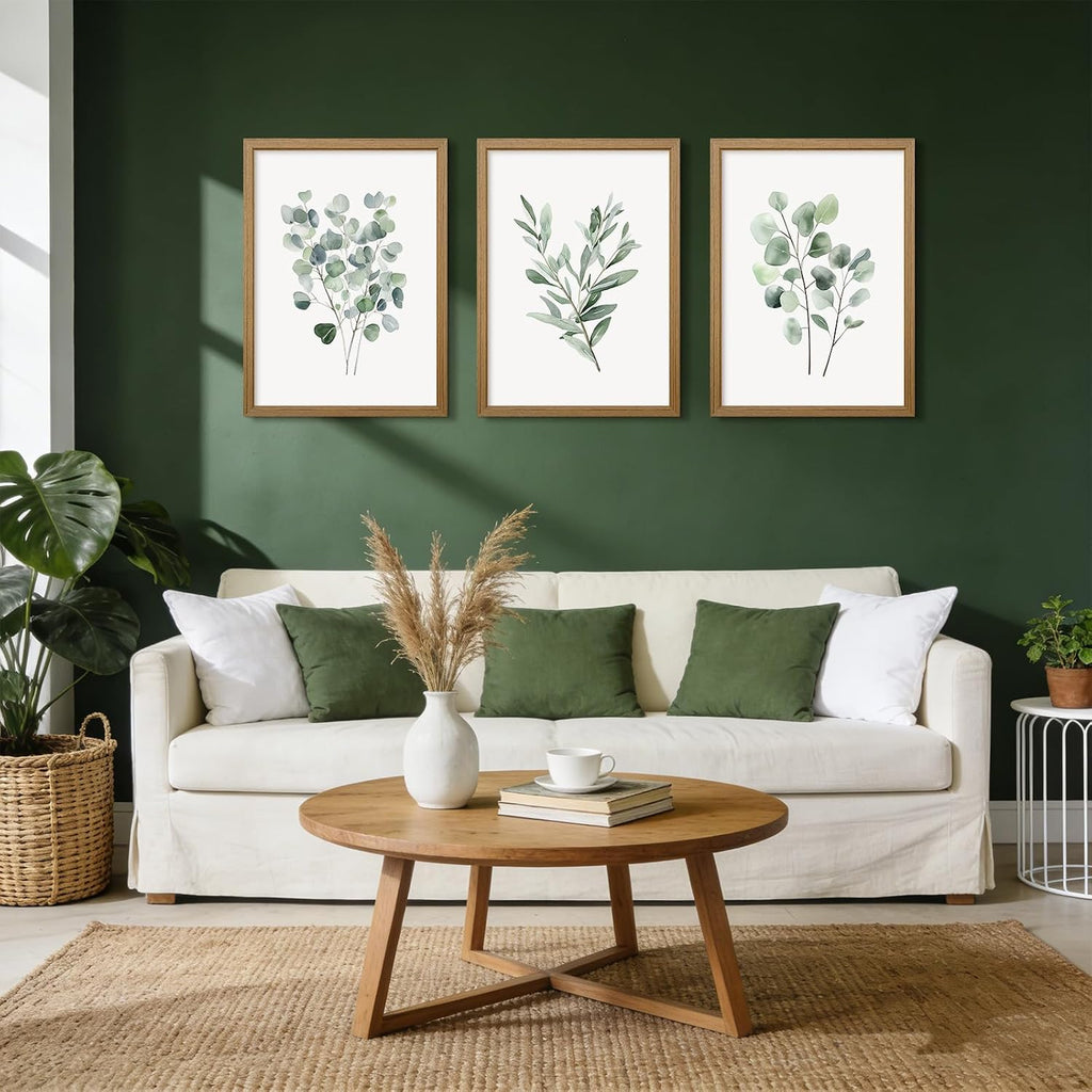 Botanical Wall Art Sage Green Canvas Wall Decor Eucalyptus Art Watercolor Plant Pictures Green Botanical Prints