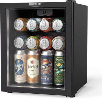 28 Can Beverage Cooler Refrigerator, Mini Cooler with Removable Shelves, 43