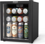 28 Can Beverage Cooler Refrigerator, Mini Cooler with Removable Shelves, 43