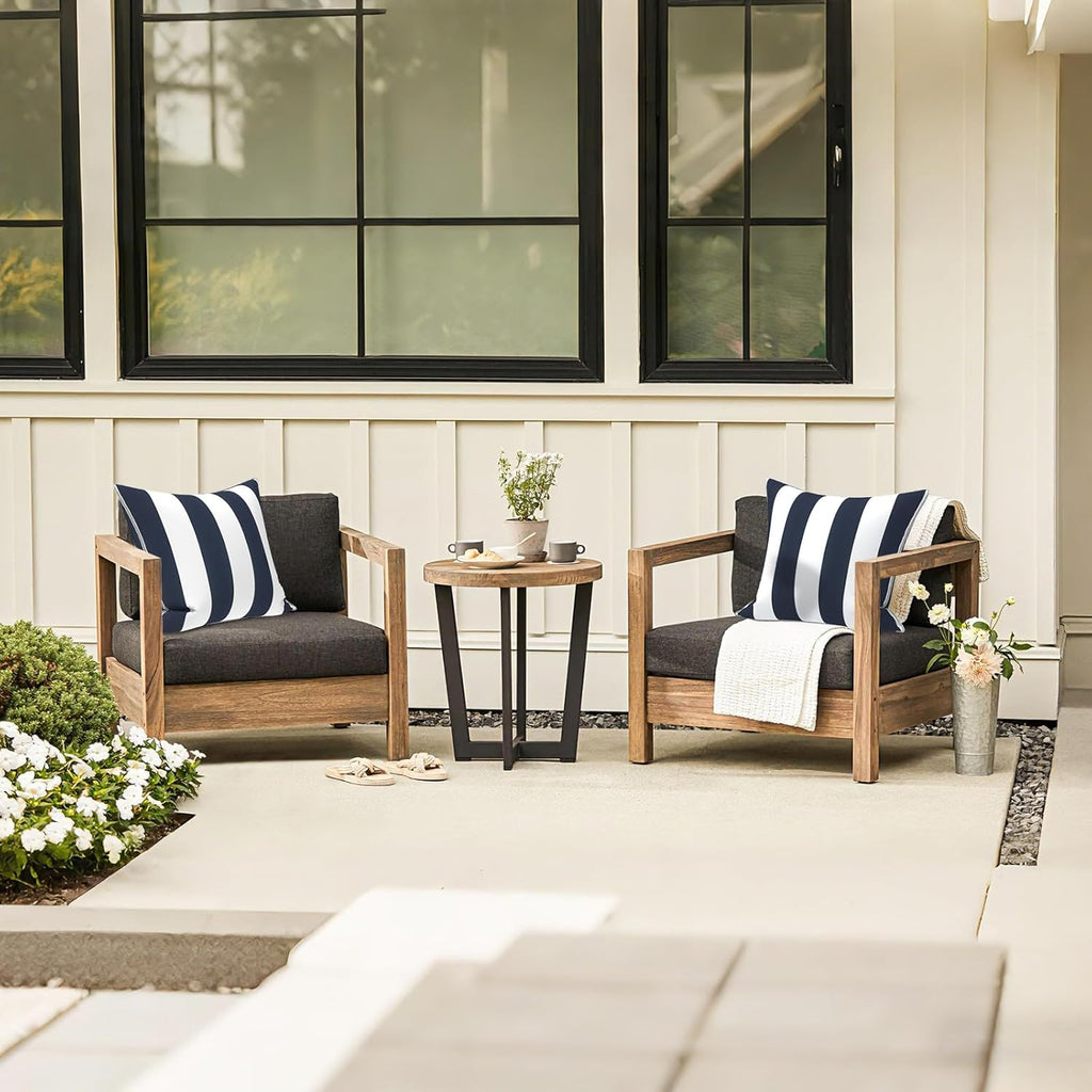 Outdoor Throw Pillow Covers Set of 2, Patio Waterproof Pillow Cases Fade Resistant Accent Pillow Covers, 18"x18"
