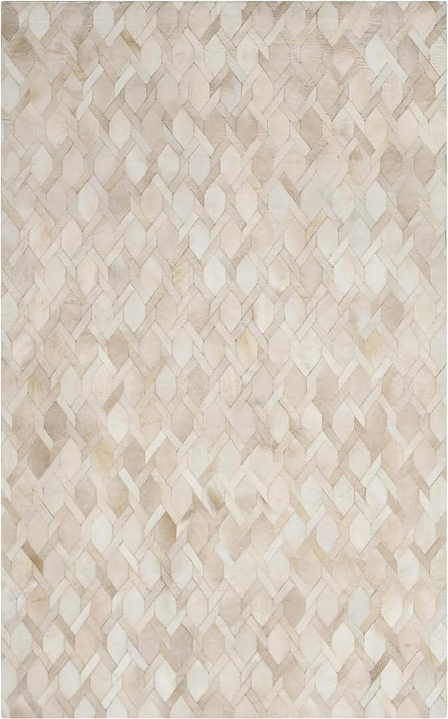 100% Genuine Leather Handmade Cowhide Rug Patchwork House Decor Western Southern Unique Boho Ivory Natural Cow Hide