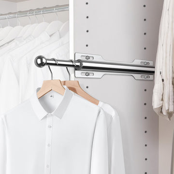 12" Valet Rod for Closet Pull Out (1 Pack, Chrome)