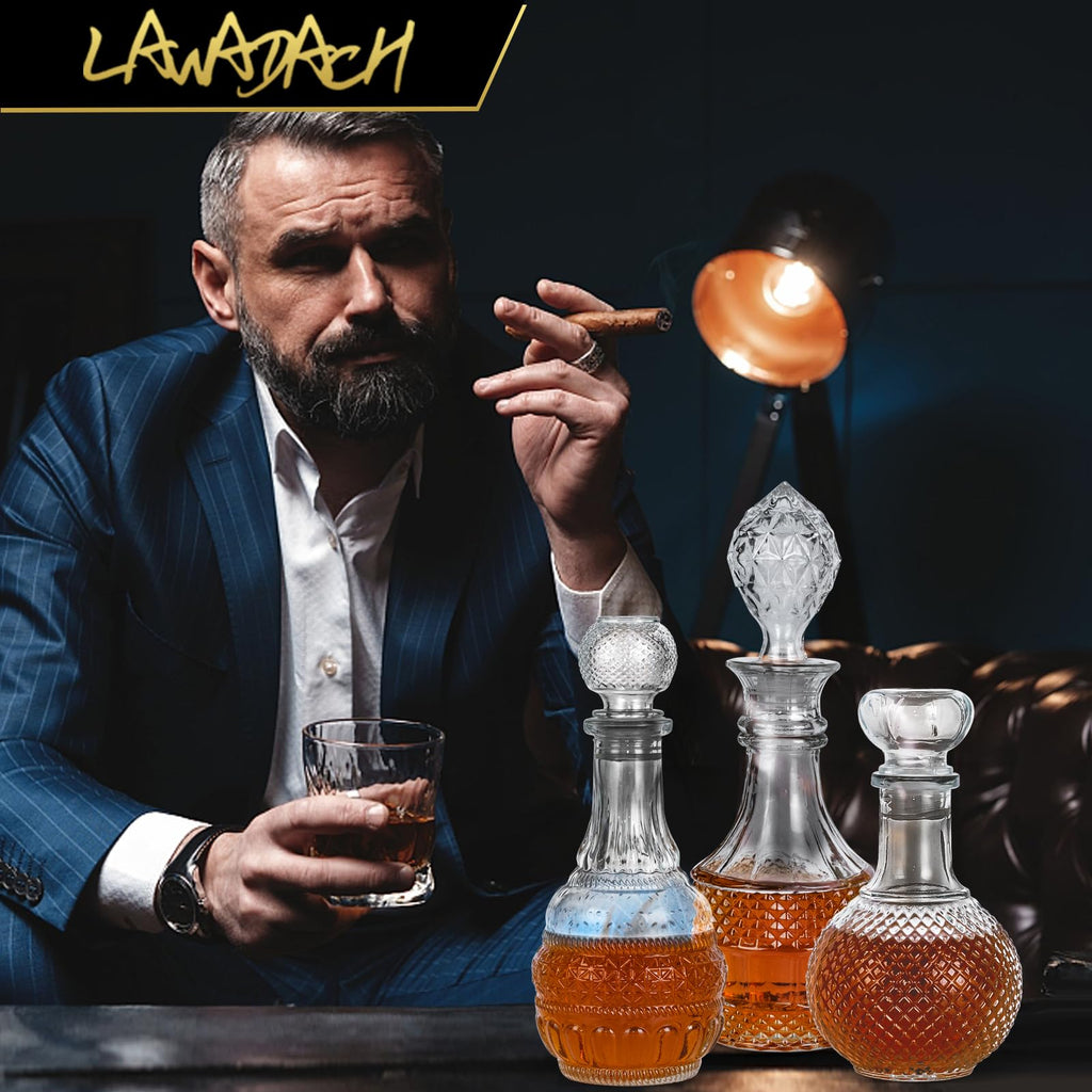 Liquor Decanters Whiskey Decanter Set - Creative Glass Decanter for Liquor, Decanter for Tequila, Bourbon and Vodka