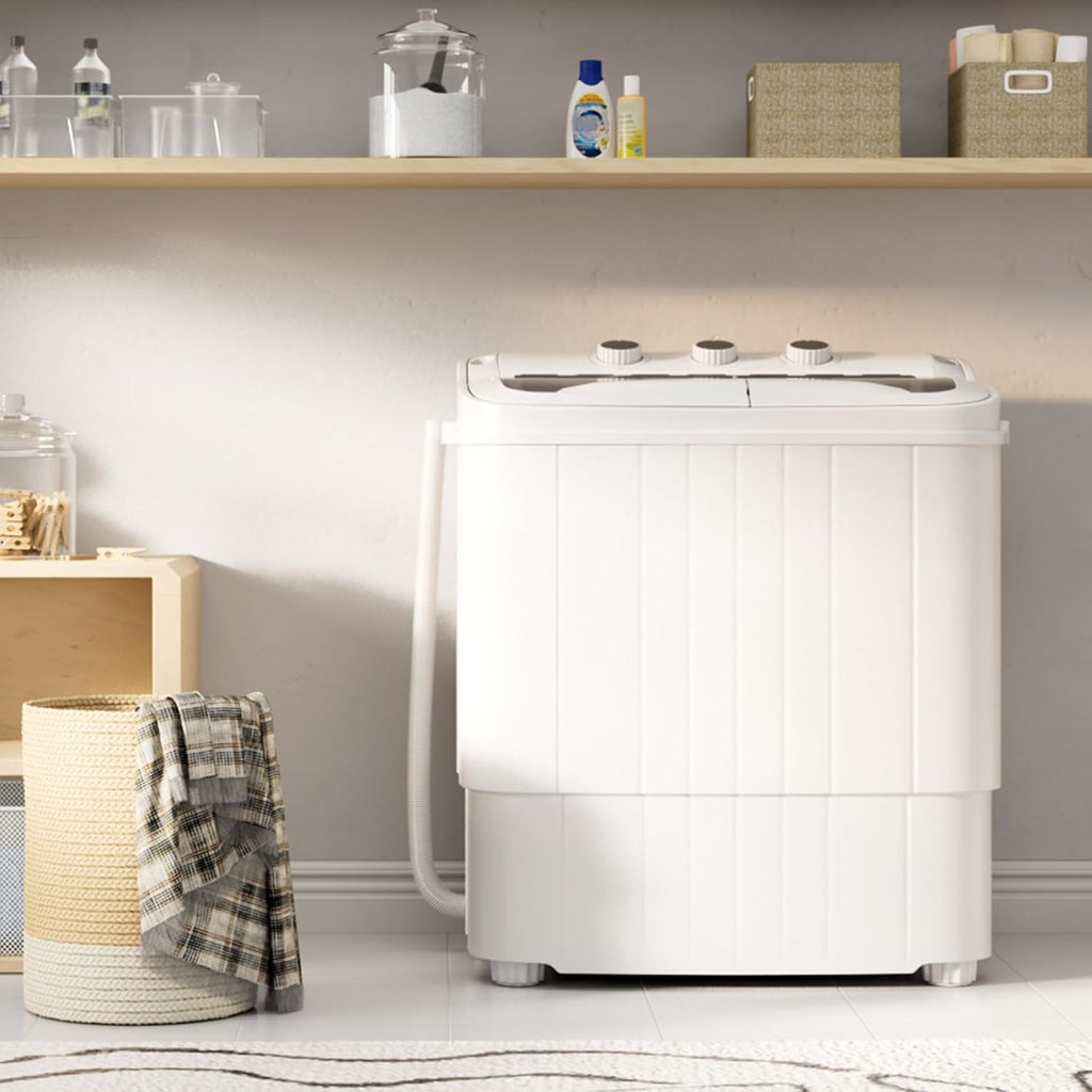 Portable Washing Machine, 17.6 Lbs Compact Mini Washer and Dryer Combo,Twin Tub Laundry Washer with Spin Cycle
