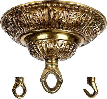 5.71" All Copper Chandelier Canopy Kit with Lamp Parts Hardware and Hooks, Light Fiture Cover as Cei