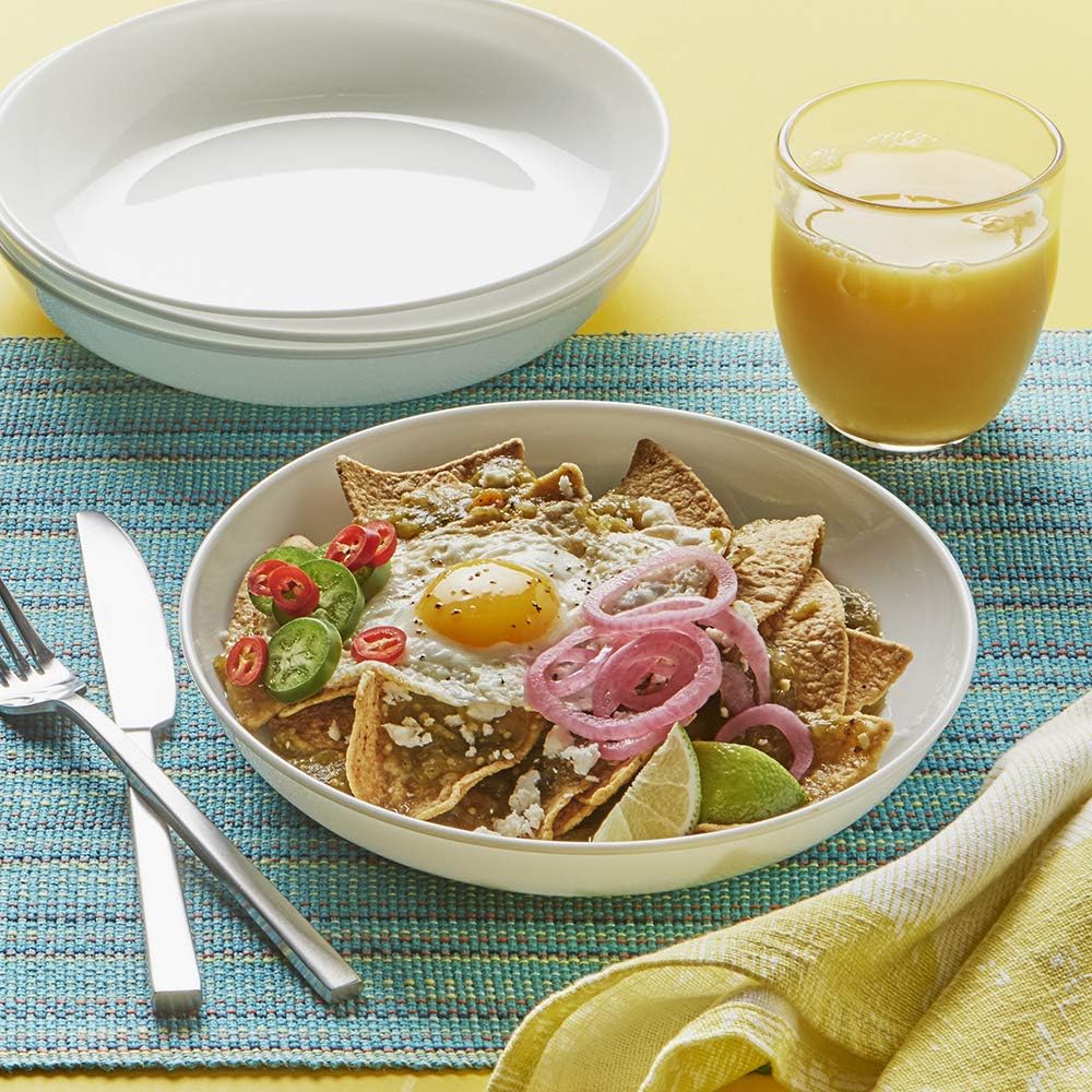 4-Pc Versa Bowls for Pasta Salad and More, Service for 4, Durable and Eco-Friendly 30-Oz, Compact Stack Bowl Set