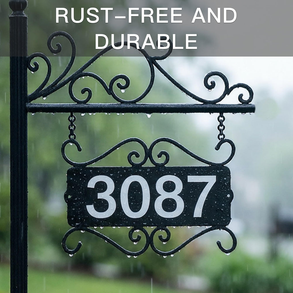 Metal Address Sign, Home Numbers Plaque, Address Post Sign Double-Sided