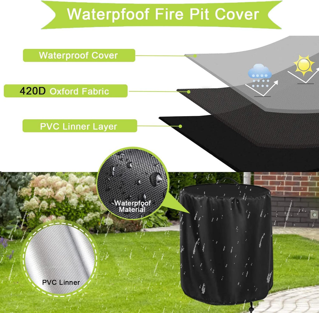Fire Pit Cover 32" D x 25" H fit for Best Choice