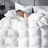 Goose Down Duvet Insert Queen - All Season Cool Touch, 100% Cotton Shell for Hot Sleepers, Lightweig