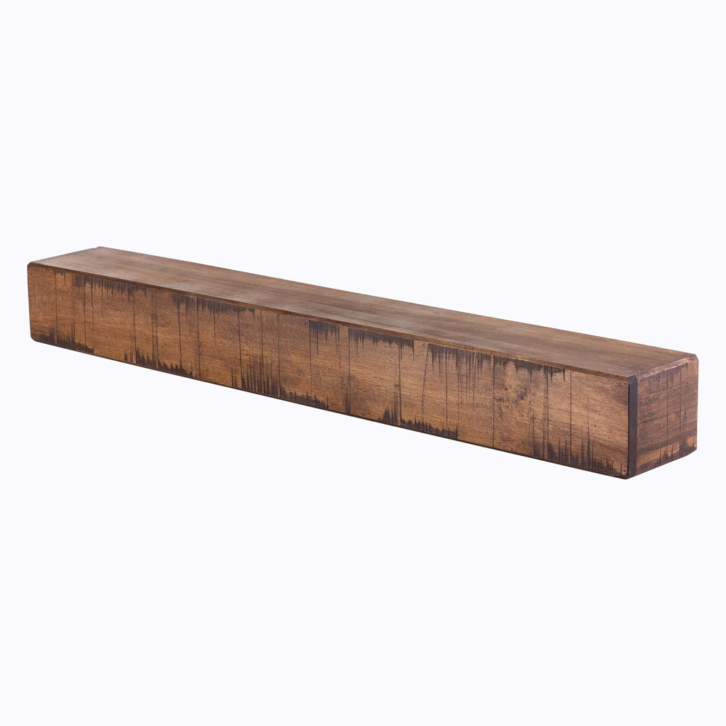 Rustic Mantel Shelf, Aged Oak, 48"