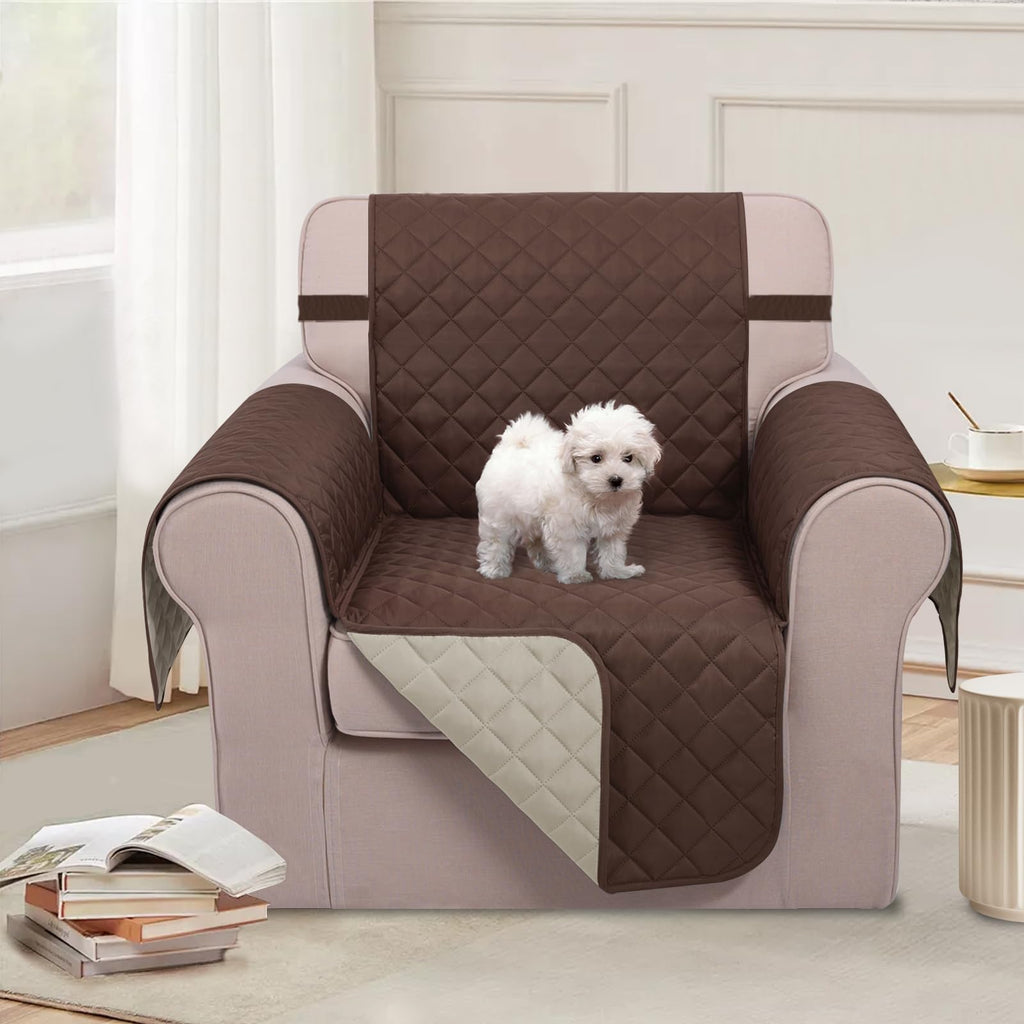 Reversible Recliner Chair Covers, Coffee/Beige