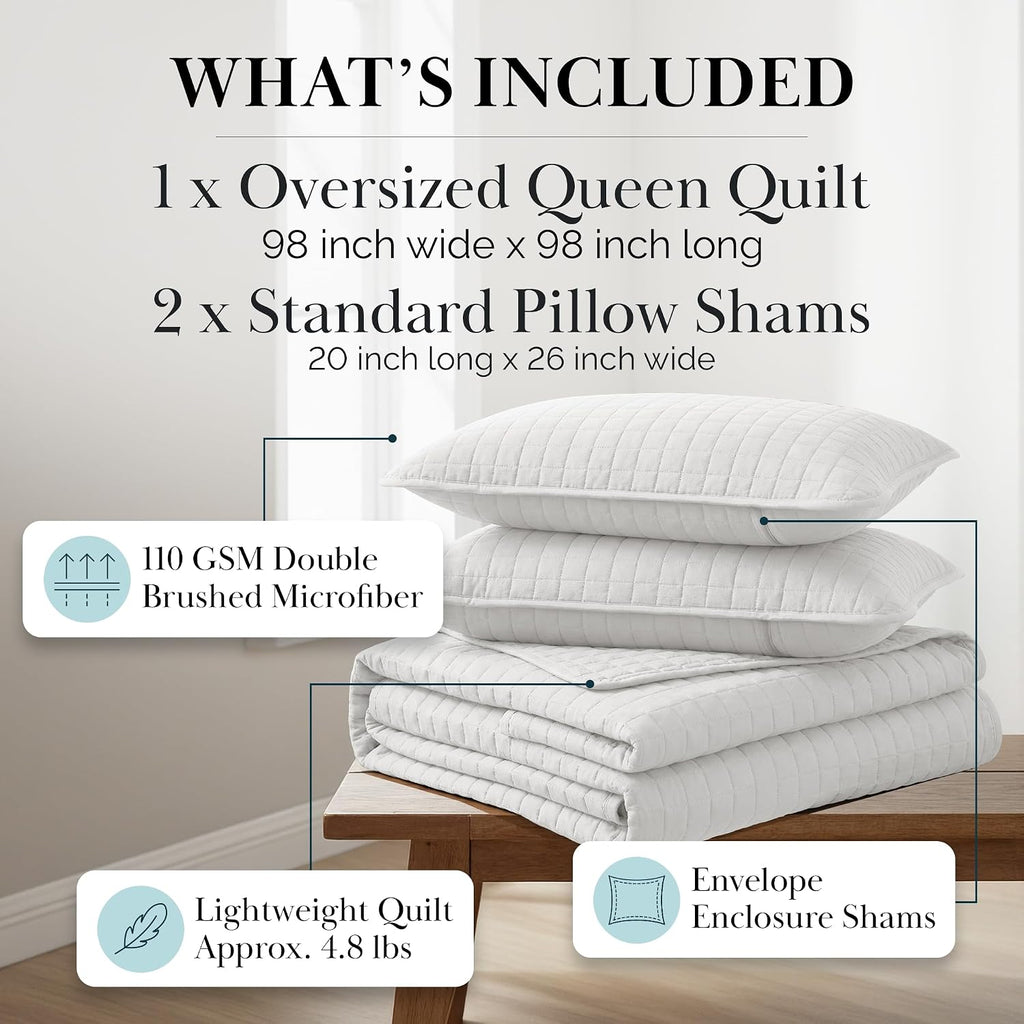 White Quilt Bedding Set, Lightweight Bedding Quilts Bedspread, Coverlet, Quilted Coverlet Bed Spread