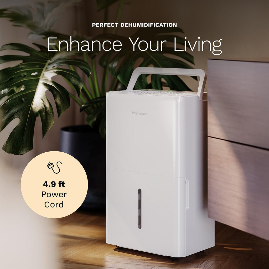 Dehumidifier 3,500 Sq Ft Wi-Fi (25 Pint MAX 64 Pint at 95°F, 90% RH) for Advanced Humidity & Moisture Control, Quiet