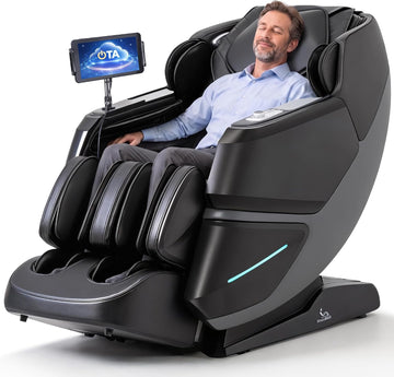 MT339 4D Massage Chair Full Body Recliner, OTA Update, Deep Black | Yoga stretch, 22+5 modes, body scan, app and AI
