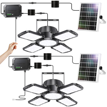 Solar Shed Light Indoor Outdoor 172 LED Pendant Light with Pull Switch