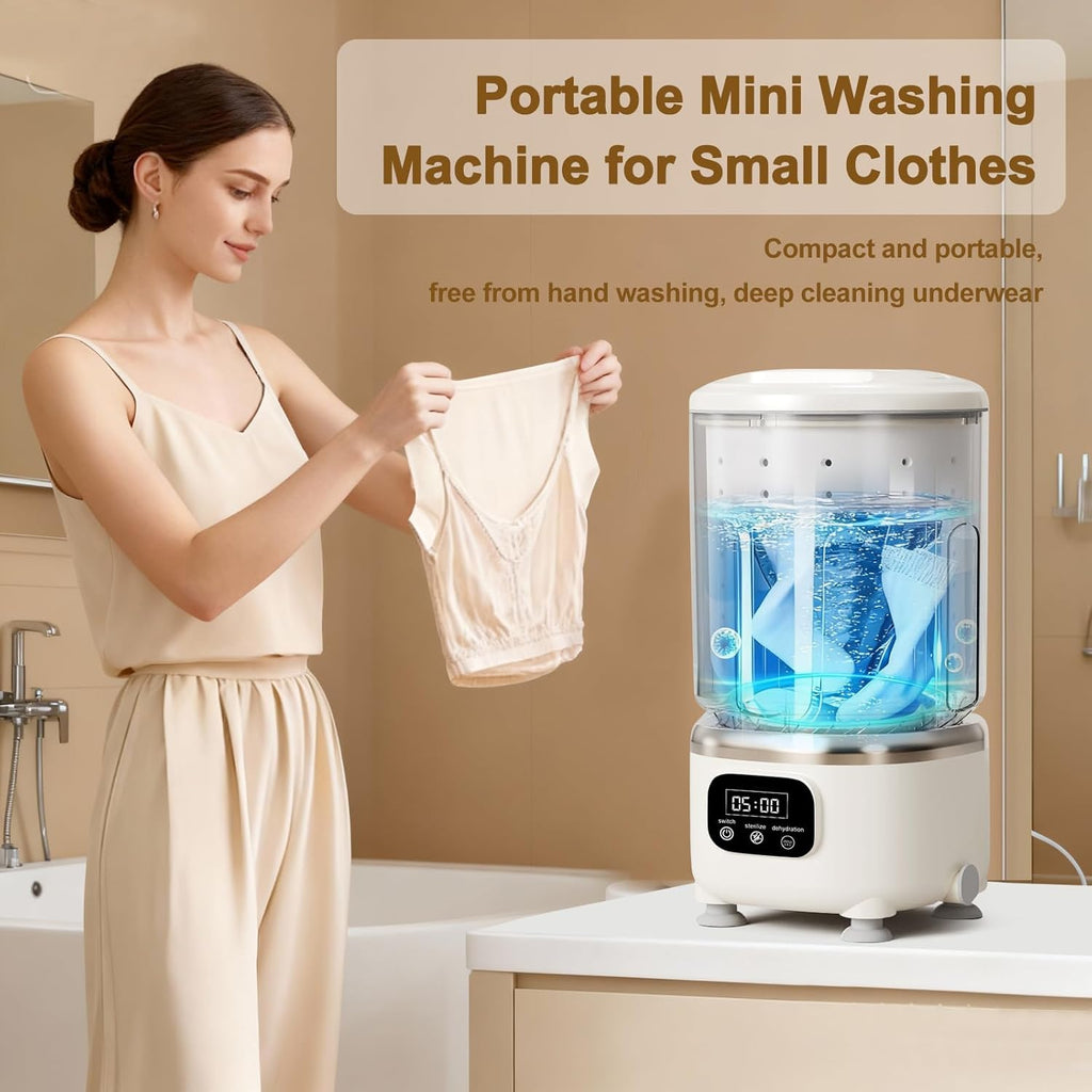 Underwear Washing Machine,Portable Washer & Spin Dryer Combo,Mini Washing Rechargeable Cordless Washing Deep Cleans