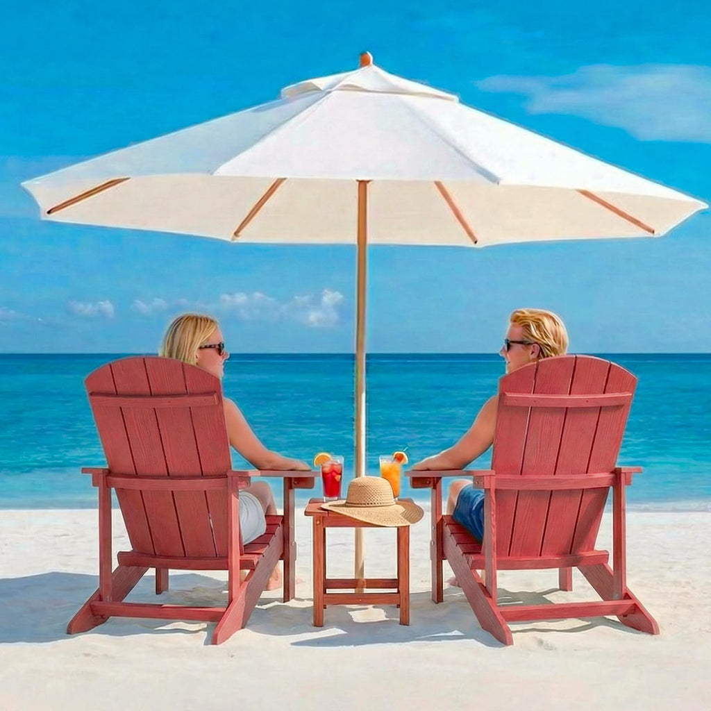 Adirondack Chairs Set of 2, Weather-Resistant Patio Chair with Wide Armrests & High Backrest, Fire Pit Chair, Lawn