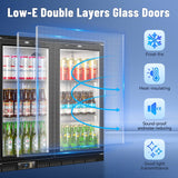 Back Bar Cooler With 3 Glass Doors, 312L Under Counter Back Bar Refrigerator wit
