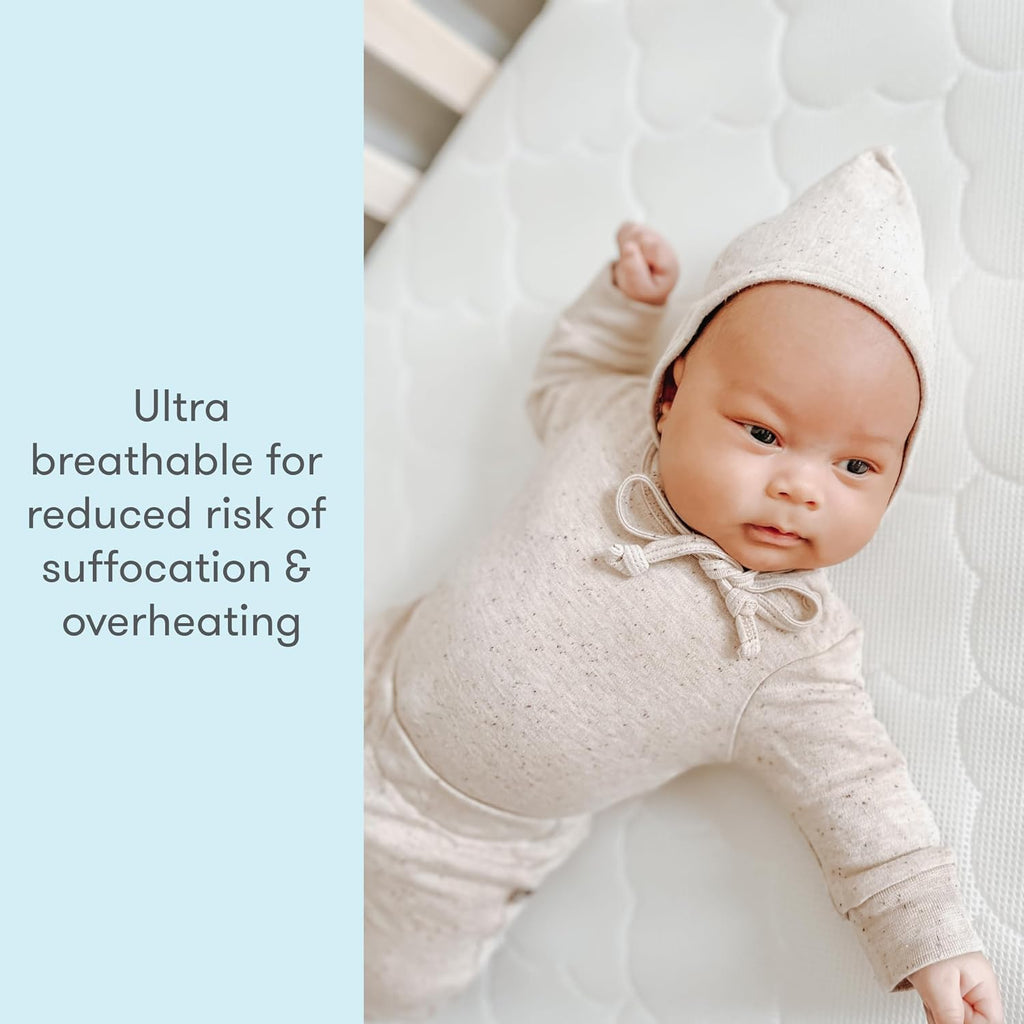 Crib Mattress & Toddler Bed, Breathable & Washable - White