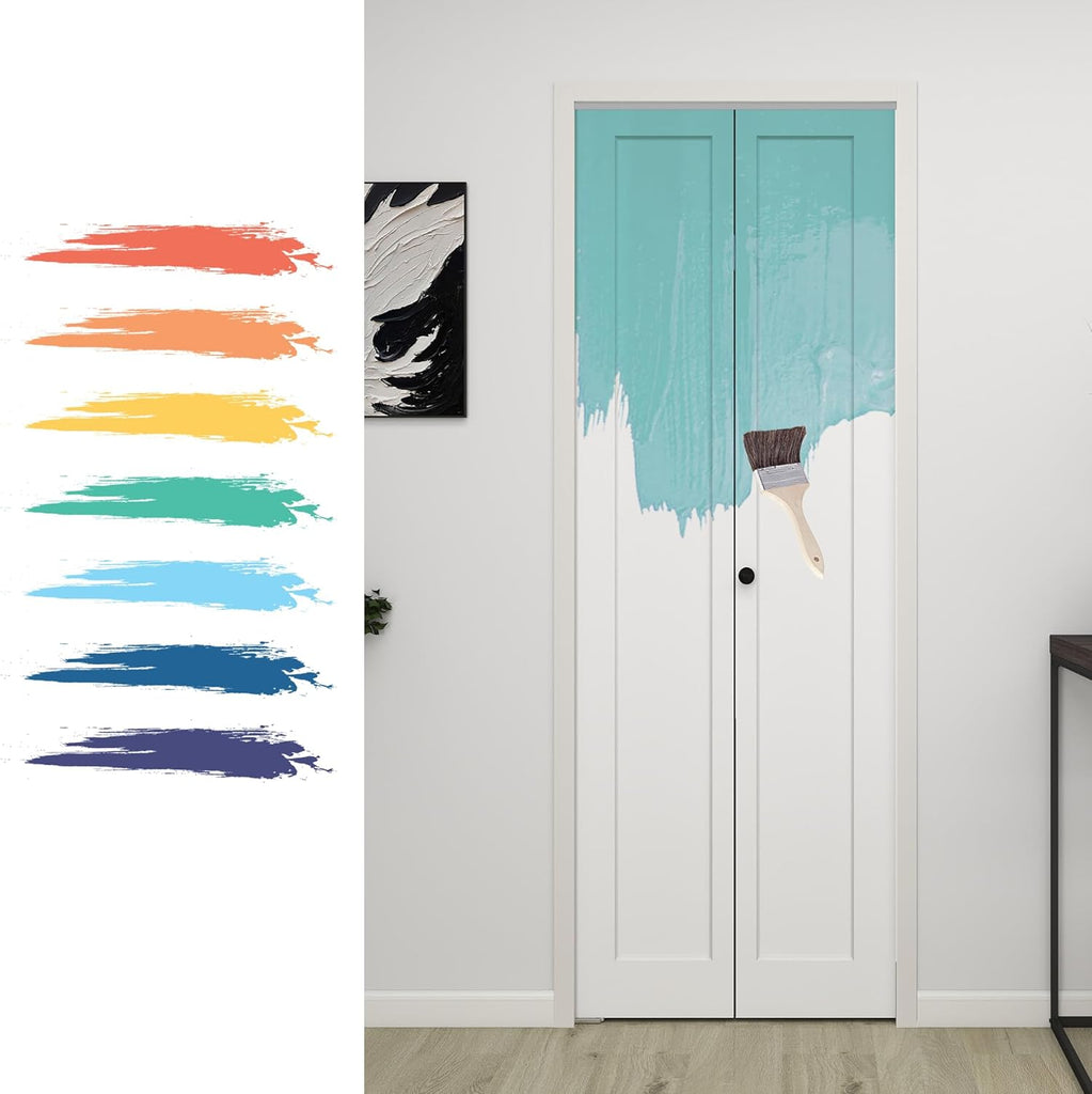 24 in.x 80 in. Bifold Barn Door, 1 Panel Shaker Style White Primed Bifold Closet Door, Hollow Core I