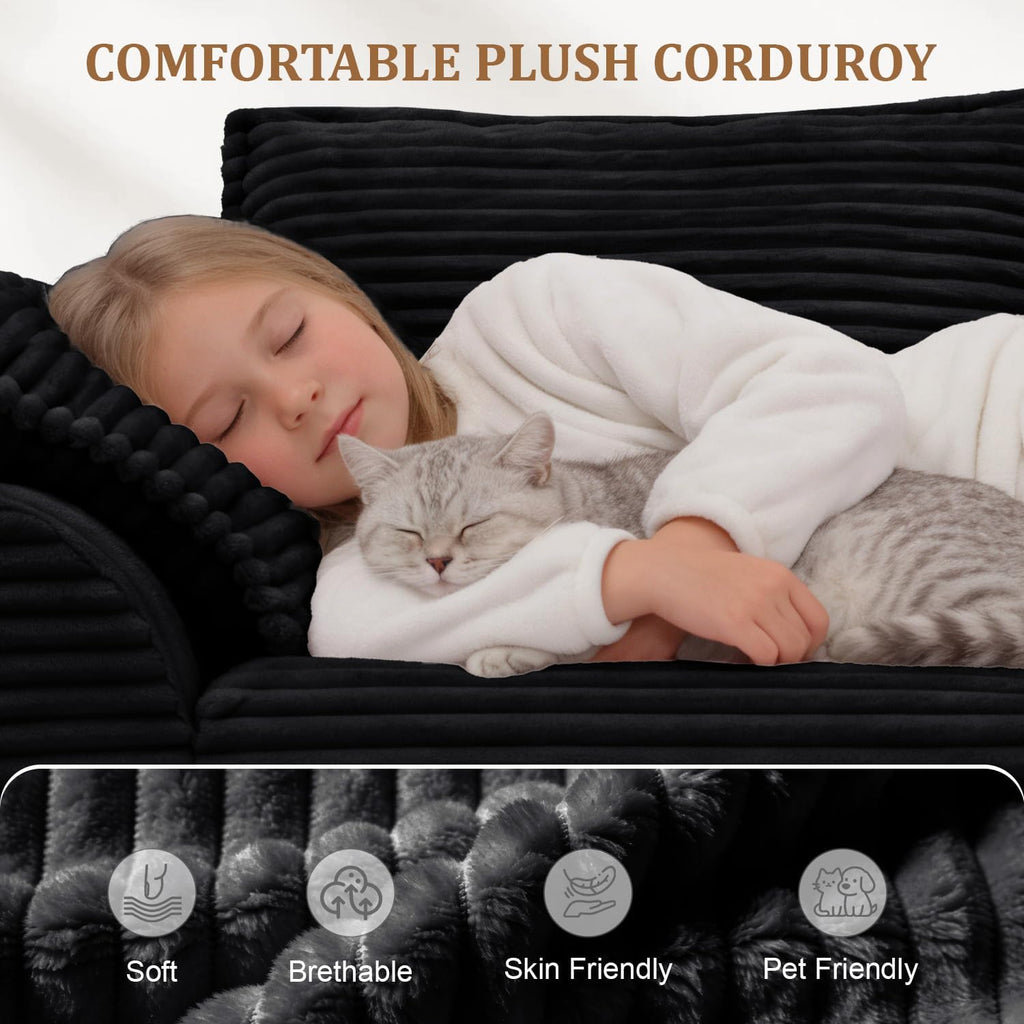 Upgrade Boneless Couch with Storage, Extra Deep&High Seat Modular Sectional Sofa 4 Seater U Shaped Cloud Couch with