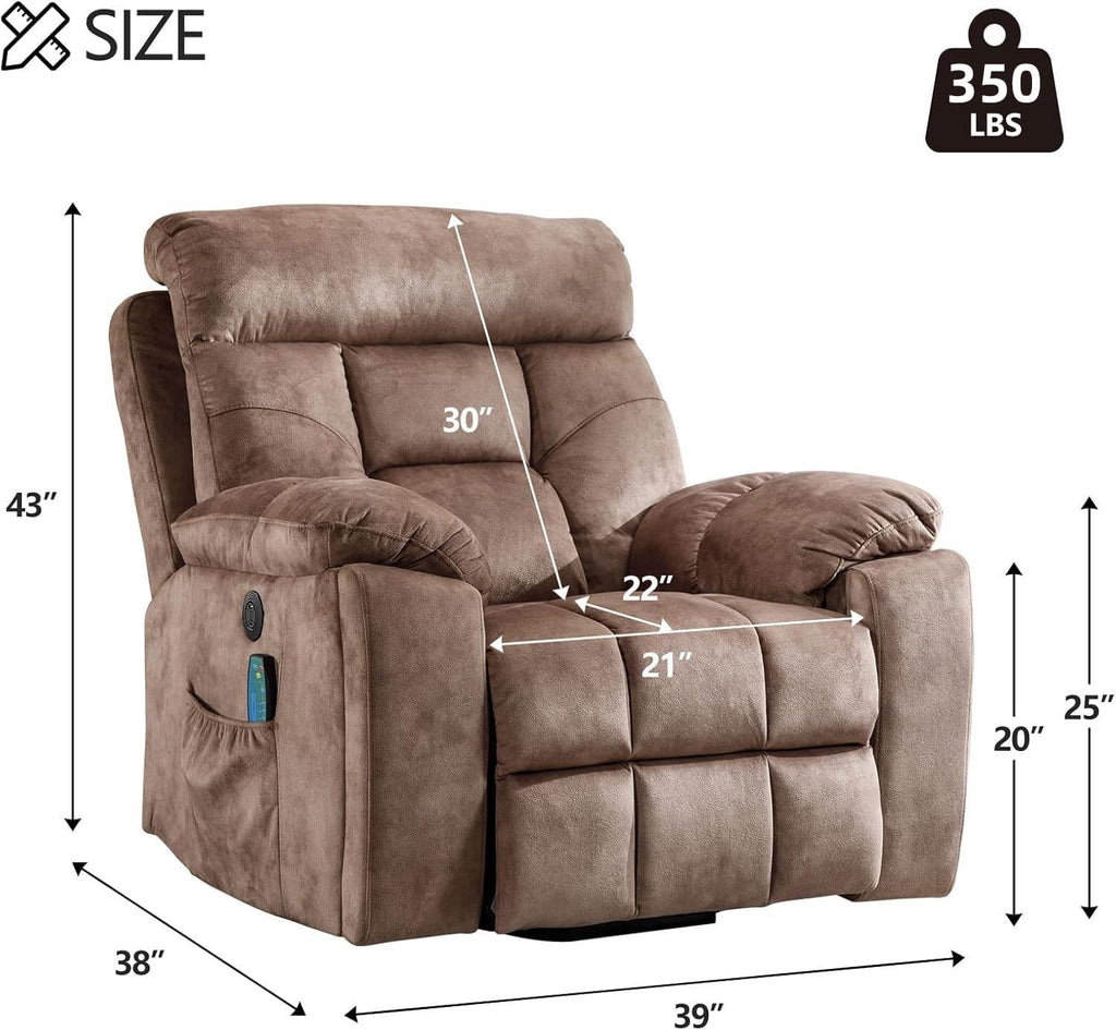 Large Power Lift Recliner Chair with Massage and Heat for Elderly Big and Tall People