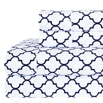 Hotel Meridian Cal King Percale Sheets Set, 100% Cotton, White