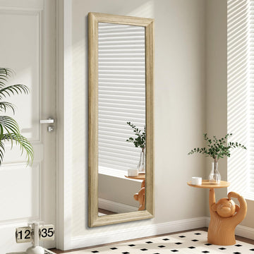 Full Length Door Mirror Wooden Frame Large Mirrors for Wall 58"x20" Rectangular Living Room Bathroom Dressing Room