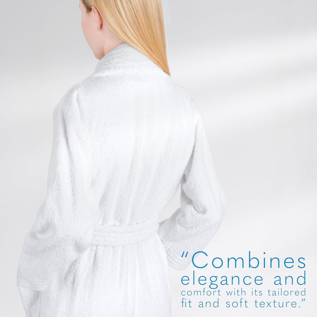 Women's 100% Cotton Terry Bathrobe - Soft, Absorbent, Quick Dry Turkish Robes for Women Quality Housecoat