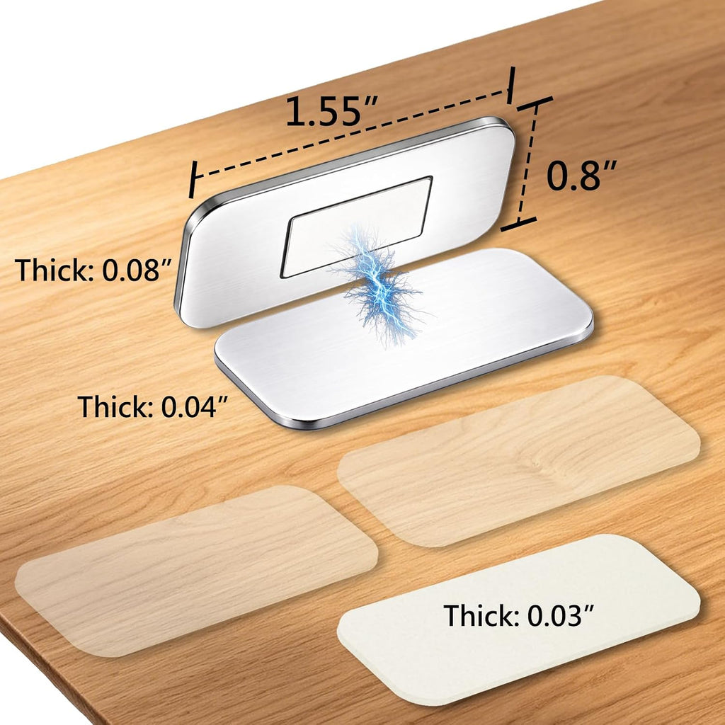 8 Pack Magnetic Cabinet Door Catch, No Drill Adhesive Magnets with Soft Felt Pad, Ultra Thin Quiet Close Anti-Scratch