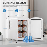 Compact Refrigerator, Portable Mini Fridge, Skin Care 4L Capacity/6 Cans, for Bedroom, Car, Office & Dorm, Small