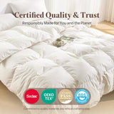 Goose Feather Down Fiber Comforter King - 100% Organic Cotton Shell All Season Duvet Insert