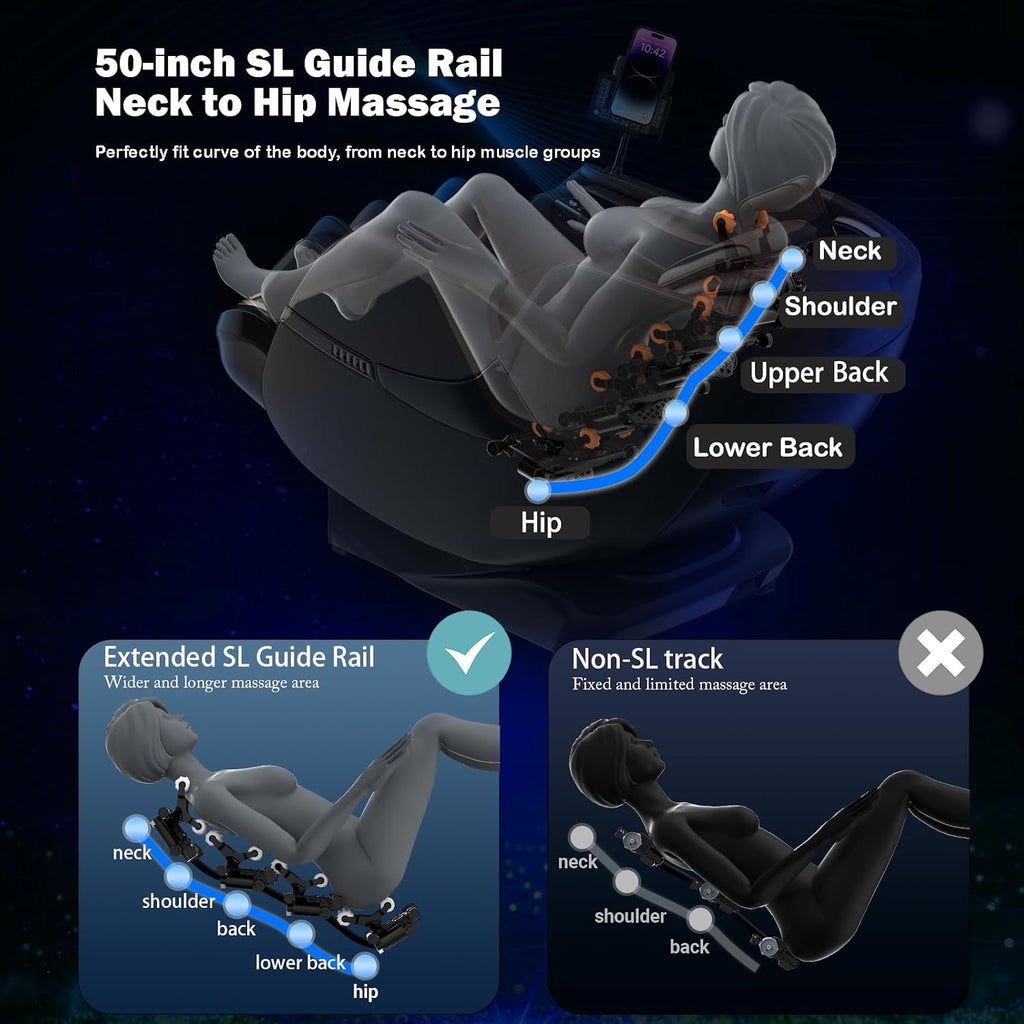 A18 Zero Gravity Full Body Massage Chair with Heat | Phone Holder, Bluetooth Speakers, 12 Auto Modes, 6 Manual Modes