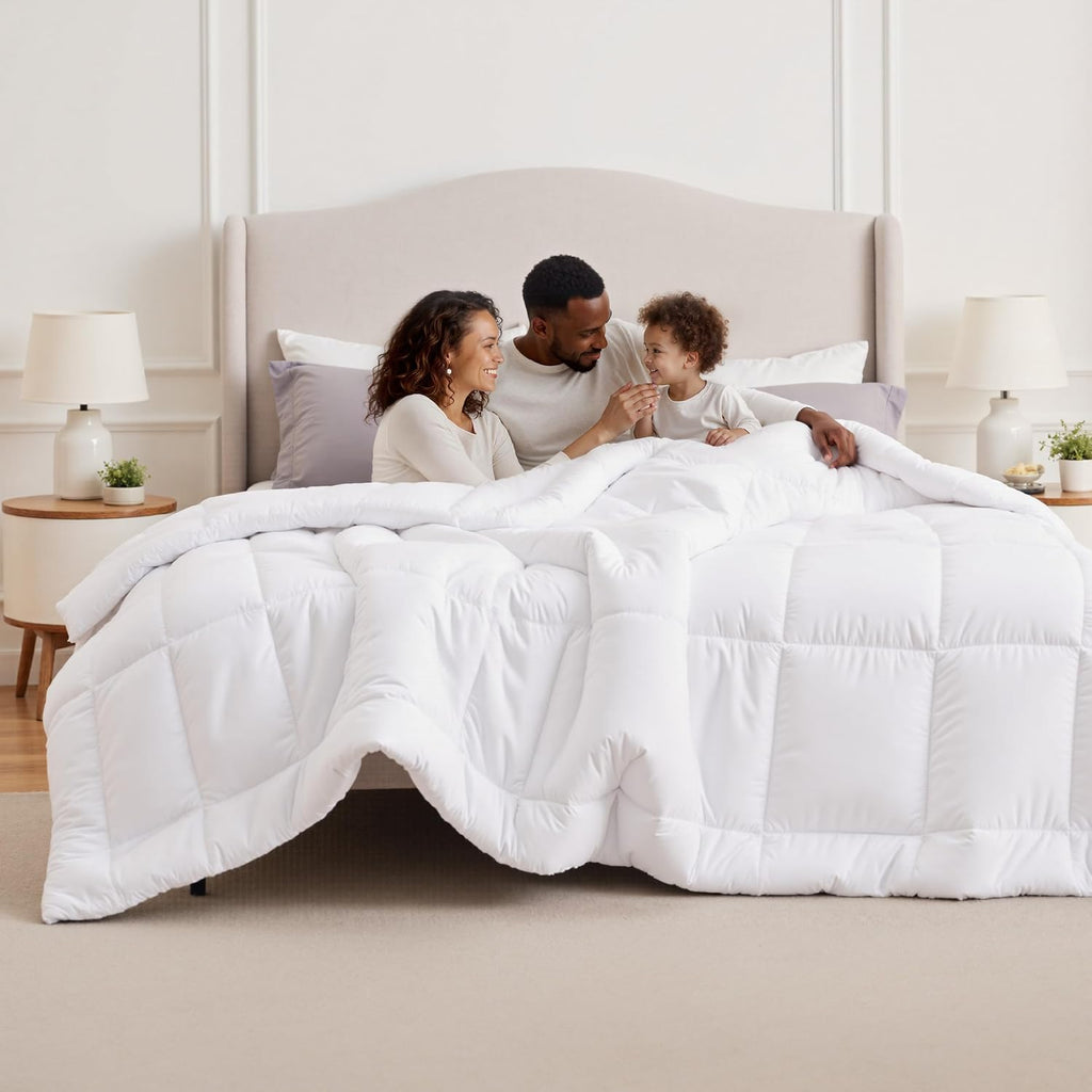 Comforter Duvet Insert - Quilted Comforters Oversized King, All Season Duvet, GentleSoft Down Alternative Bedding