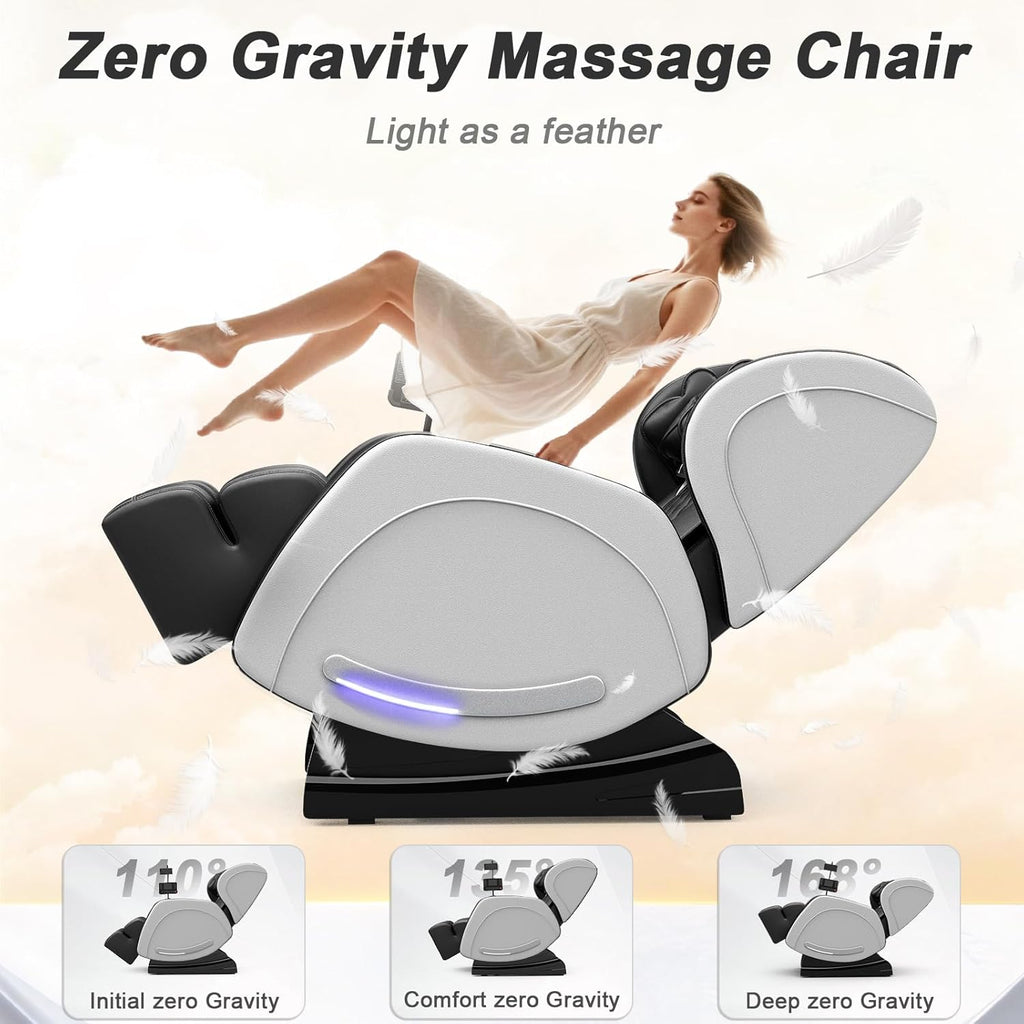 SL Track Massage Chair Full Body, Recliner and Relax Back & Waist | 12 Fixed Rollers, 8 Airbag, 15 Programs, Hip