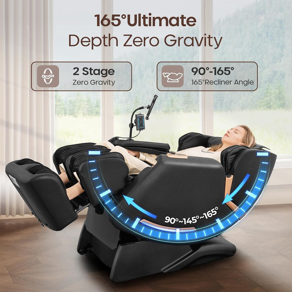 4D Massage Chairs Full Body - 53.5 Extend Sl Track Shiatsu Massage Chair - Zero Gravity Massage Chair,Core Heating &