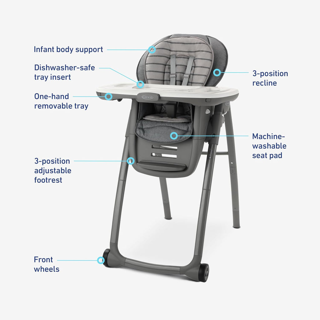 Table2Table Premier Fold 7 in 1 Convertible High Chair | Converts to Dining Booster Seat Kids Table and More Maison