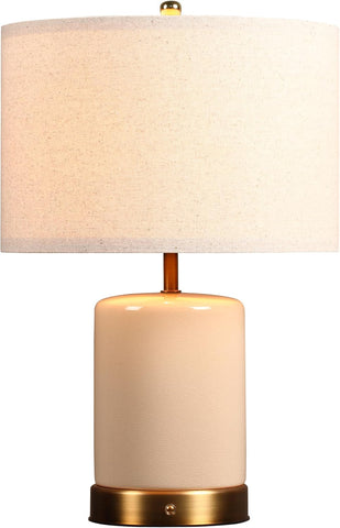 O’Bright Dune - Battery Powered Table Lamp, Rechargeable Cordless Ceramic Lamp, Full-Size 19.5 Inch 