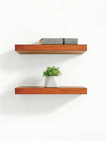 Solid Wood Floating Shelves,11.8in Finished Real Wood Wall Shelves with Heavy-Duty Hidden Bracket, Easy Installation