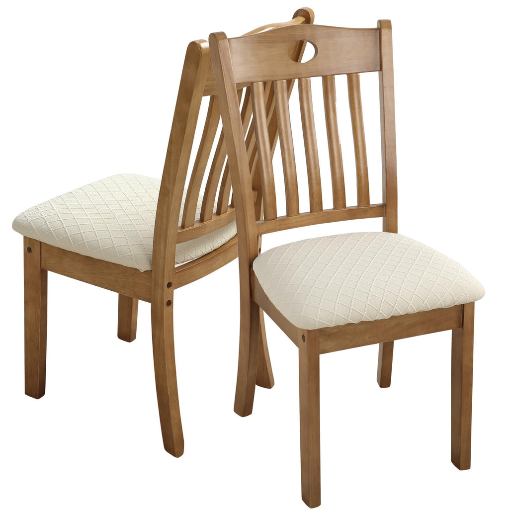 Dining Chair Seat Covers Stretch Slipcovers, 6 Pack, Beige