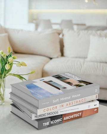 Decorative Books, Set of 4 Faux Book Storage Boxes for Coffee Table | Hardcover faux books with magnetic closure