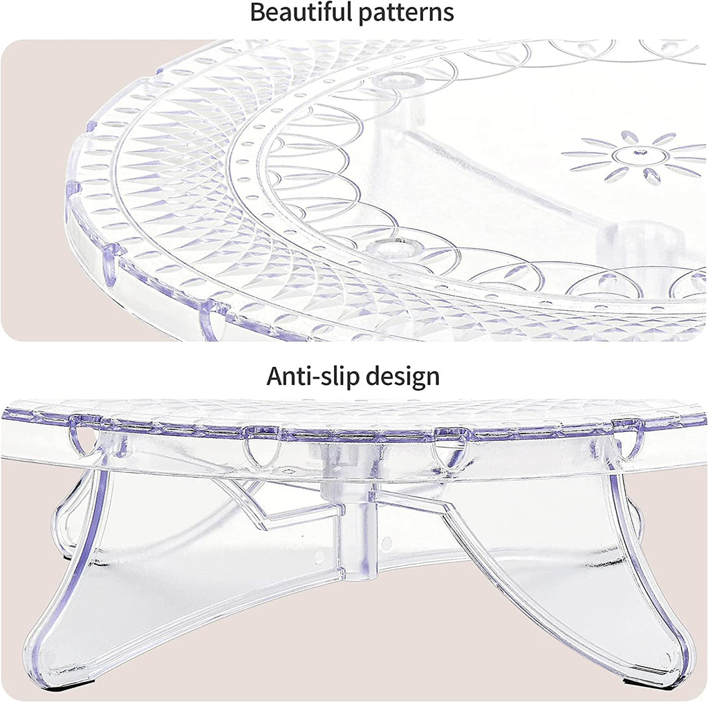 12inch Clear Round Cake Stand with String Lights