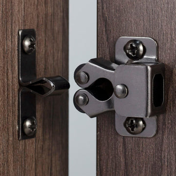 8 PCS Cabinet Latch Double Roller Catch Hardware Door Latches and Catches, Black Nickel