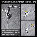 High Pressure Rain Shower Head: Upgrade Shower Heads with Handheld Spray Combo with Fixed Showerhead and 10 Sprays